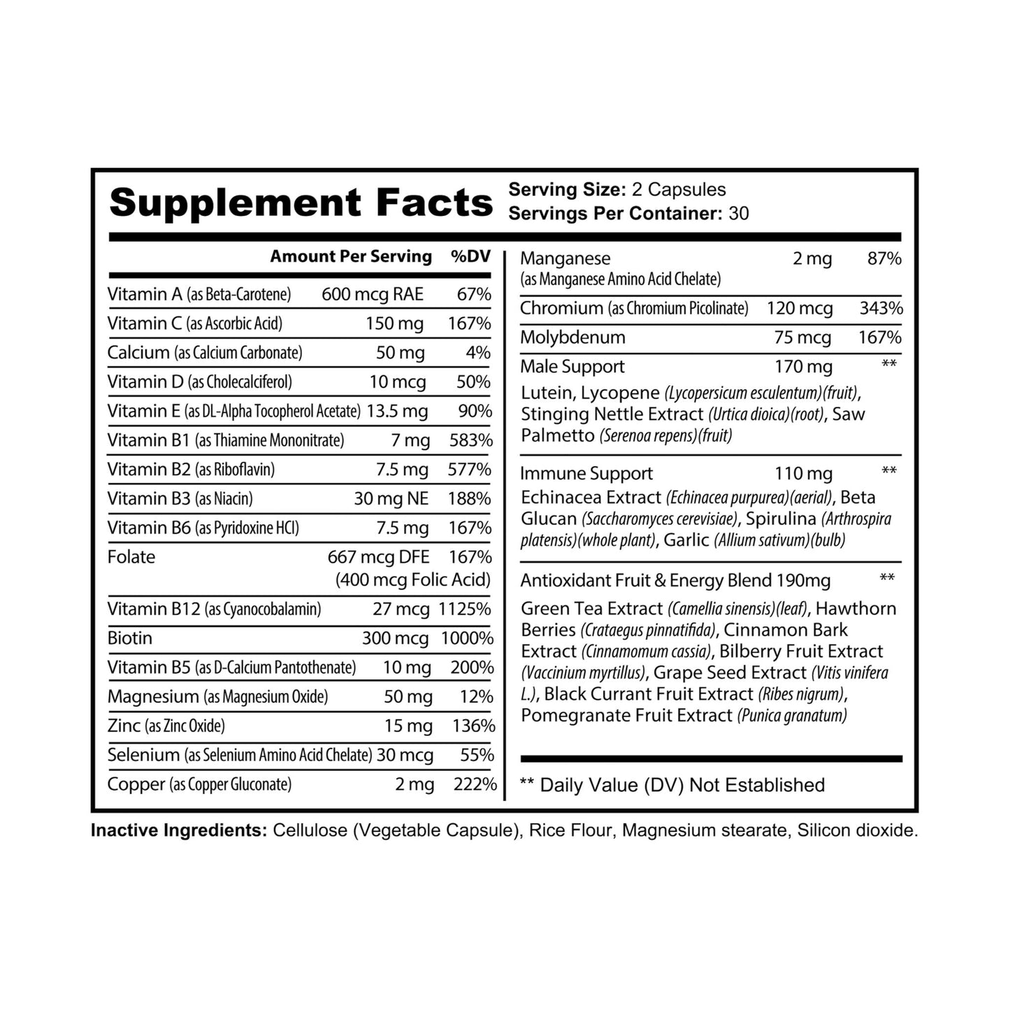 Multivitamin for Men Supplement (60 Capsules) By Dr. Asad Ali Syed
