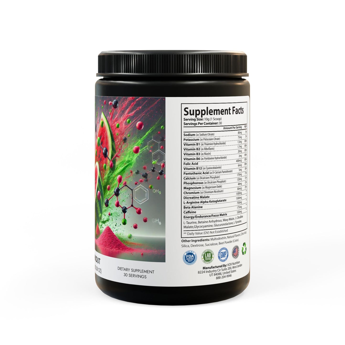 Pre-Workout Supplement, Watermelon (300g, 10.58oz) By Dr. Asad Ali Syed