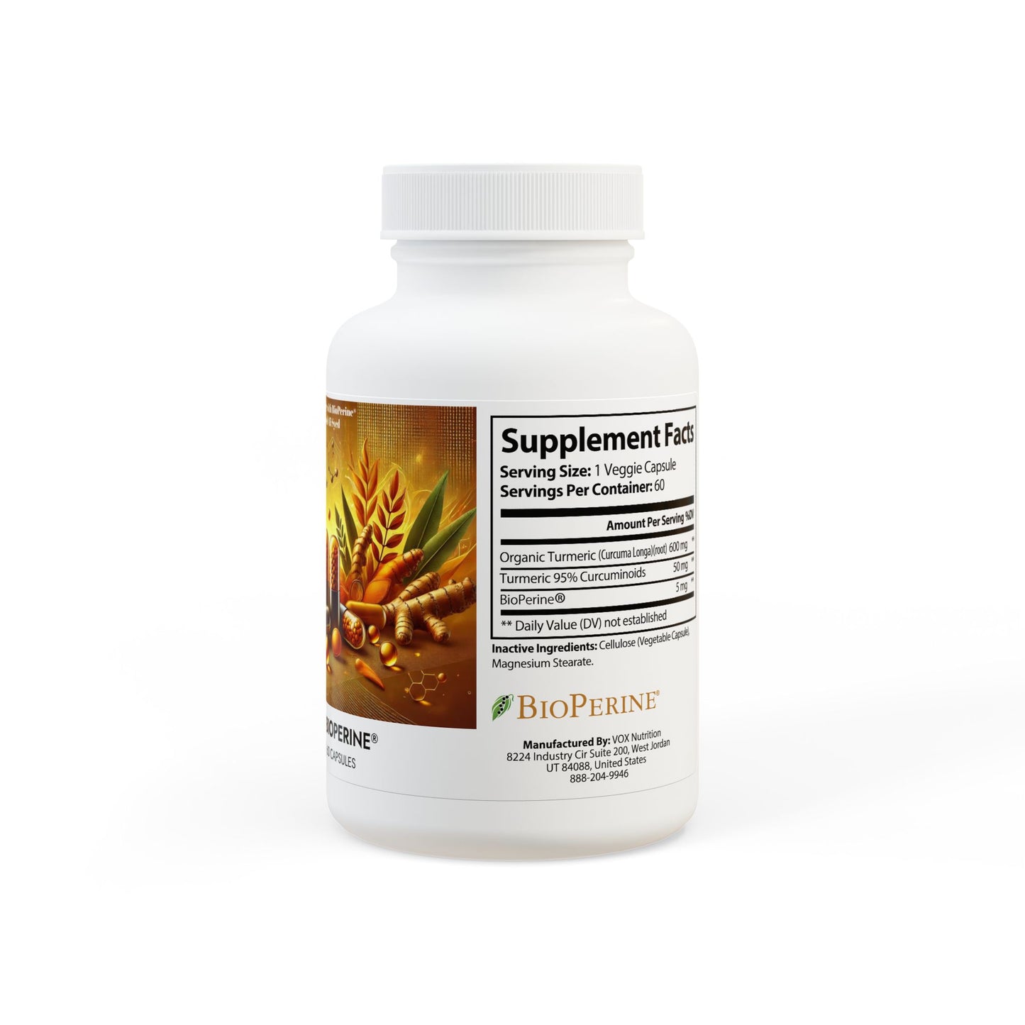 Turmeric with BioPerine® (Black Pepper Fruit Extract) Supplement (60 Capsules) By Dr. Asad Ali Syed