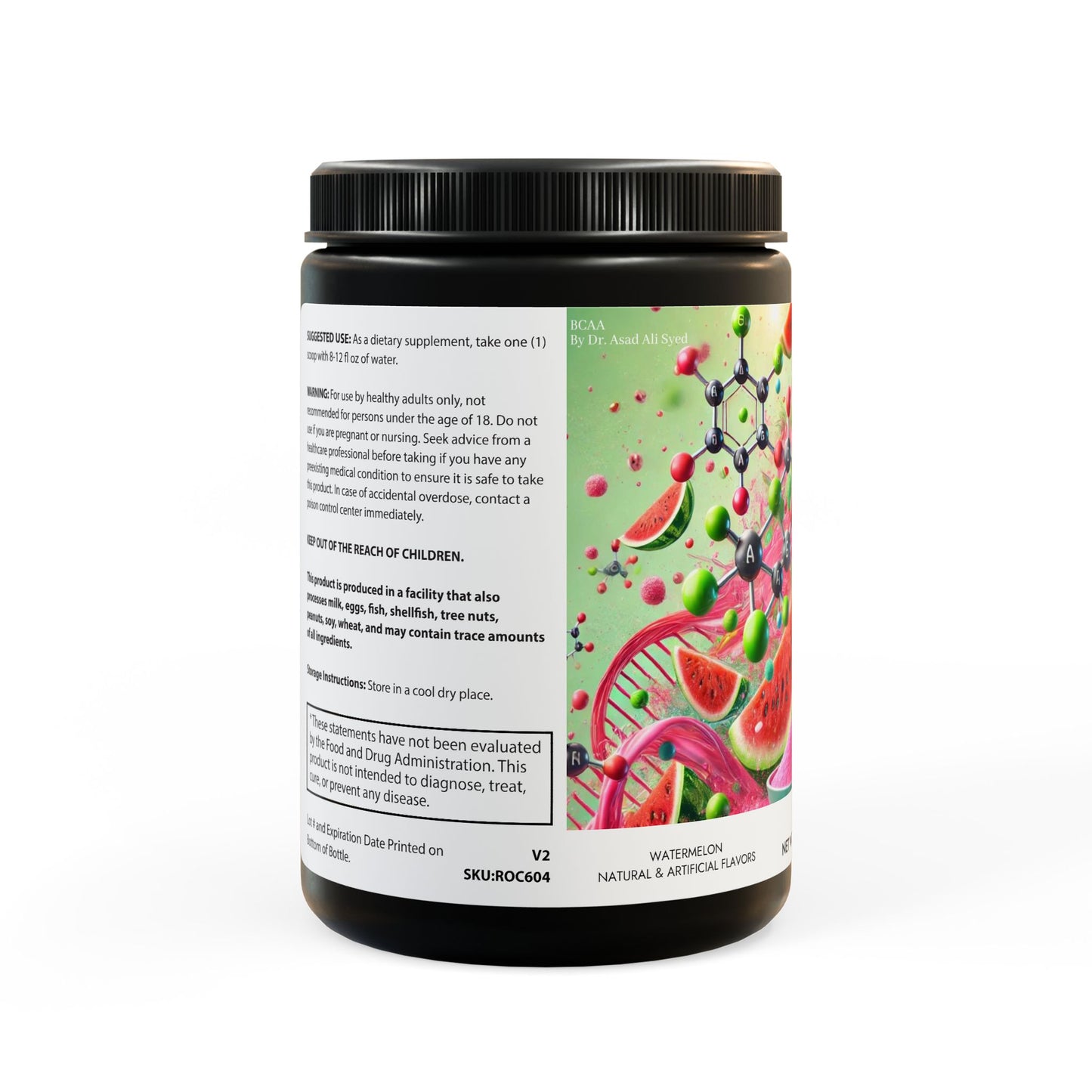 BCAA Supplement, Watermelon (325g, 11.46oz, 45 servings) By Dr. Asad Ali Syed