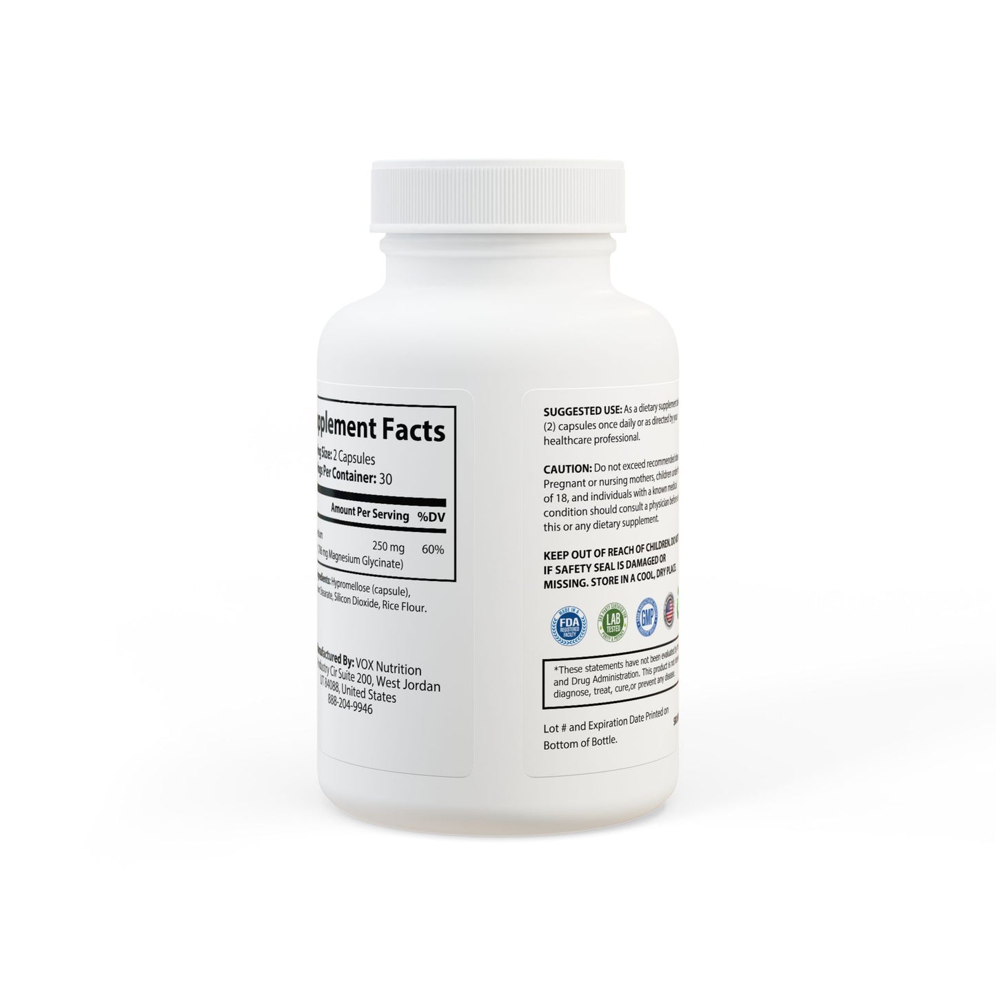 Magnesium Glycinate Supplement (60 Capsules) By Dr. Asad Ali Syed