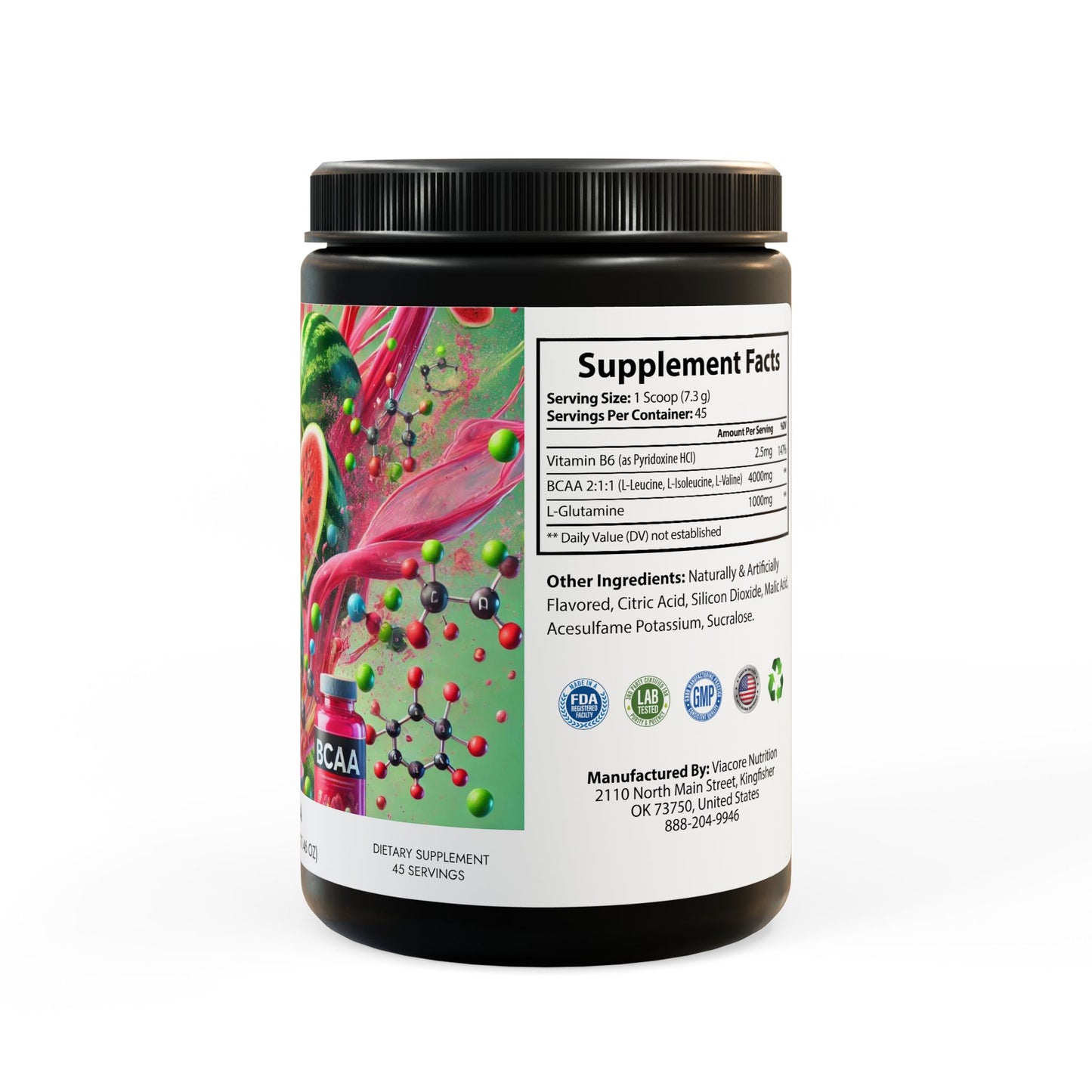 BCAA Supplement, Watermelon (325g, 11.46oz, 45 servings) By Dr. Asad Ali Syed