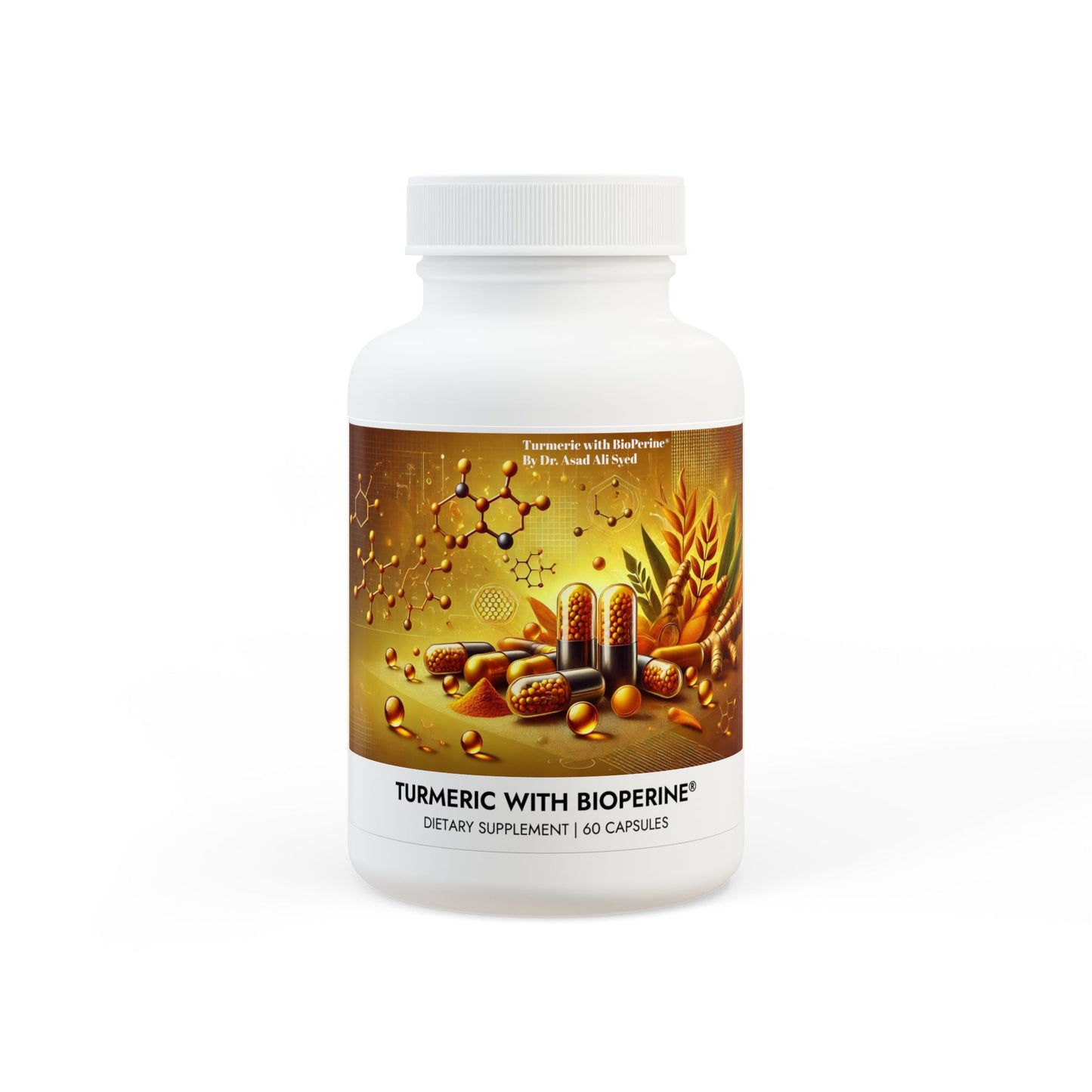 Turmeric with BioPerine® (Black Pepper Fruit Extract) Supplement (60 Capsules) By Dr. Asad Ali Syed