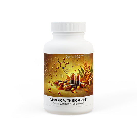 Turmeric with BioPerine® (Black Pepper Fruit Extract) Supplement (60 Capsules) By Dr. Asad Ali Syed