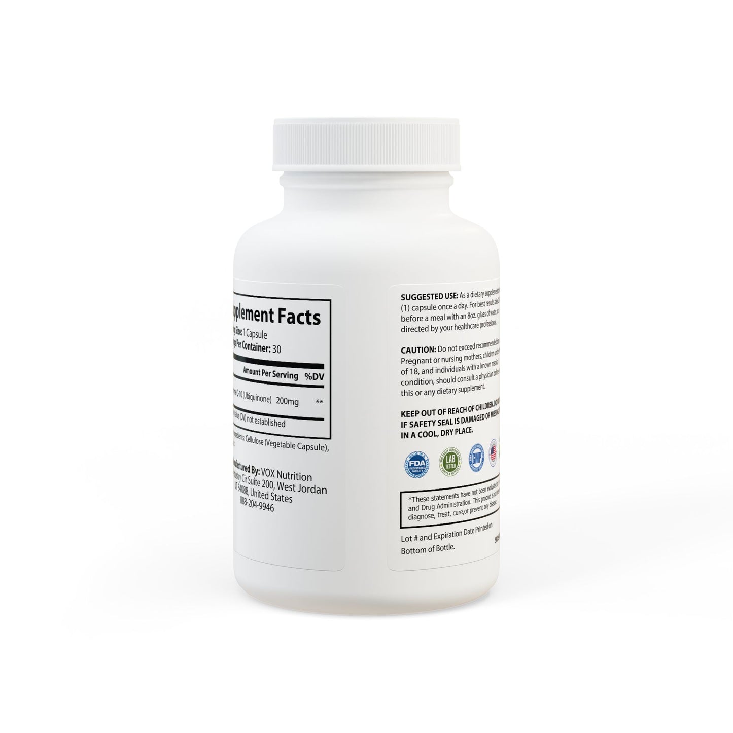 CoQ10 (Ubiquinone) Supplement (30 Capsules) By Dr. Asad Ali Syed