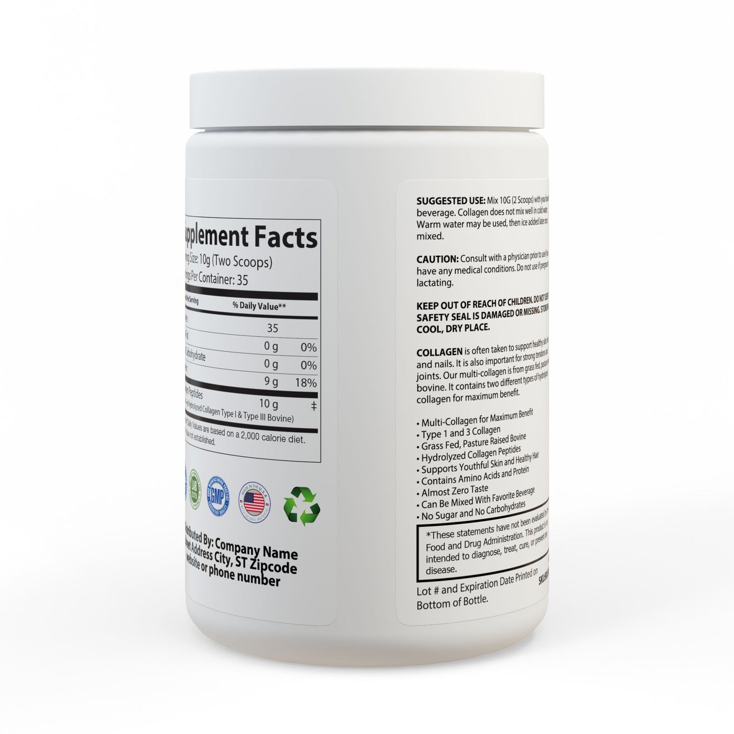 Collagen Peptides Type I & III Supplement (350g, 12.3oz) By Dr. Asad Ali Syed