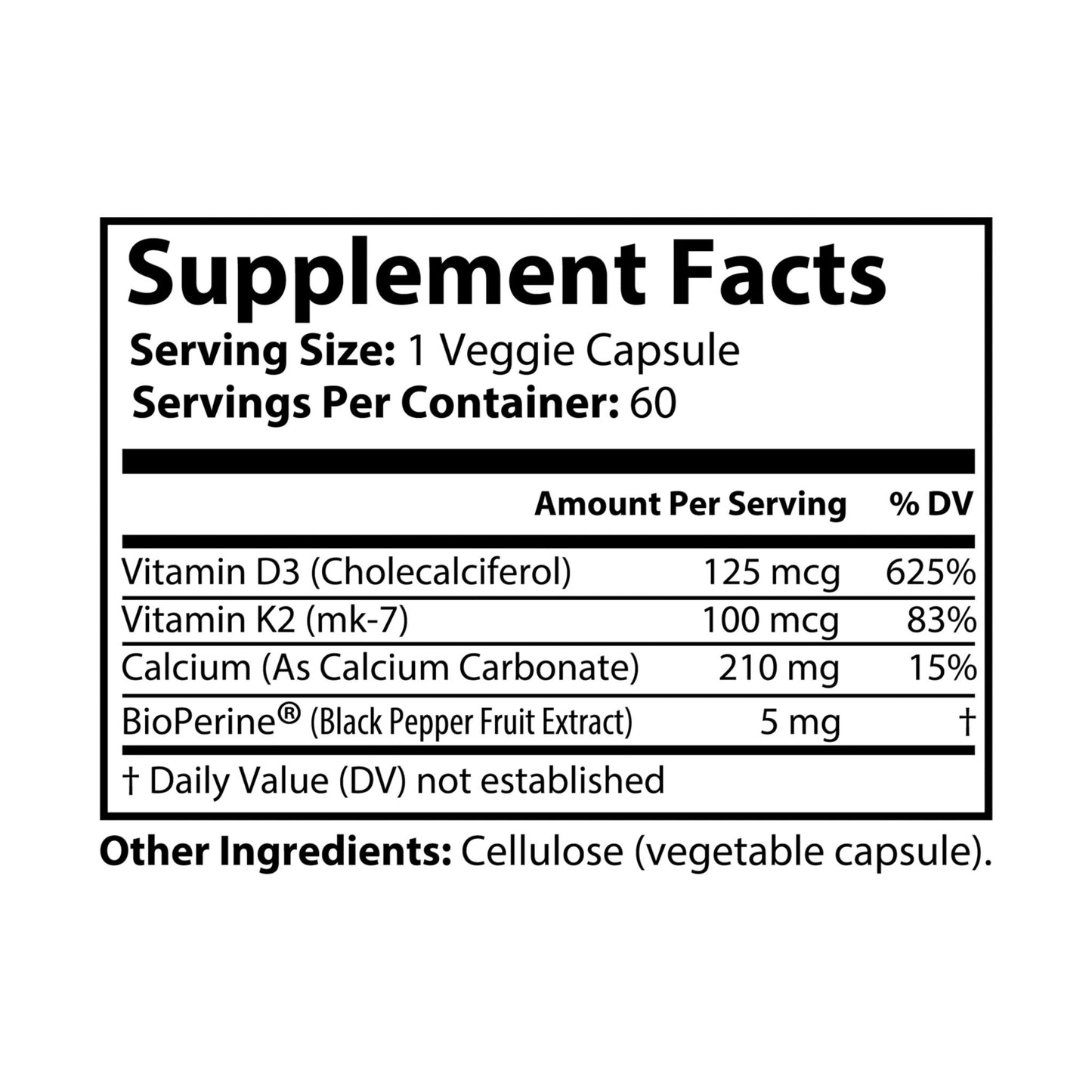 Vitamin K2 + D3 Supplement (60 Capsules) By Dr. Asad Ali Syed