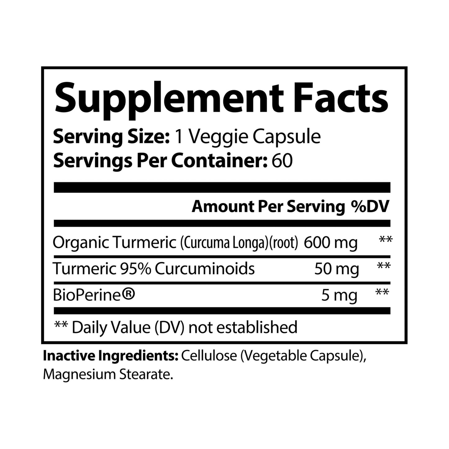 Turmeric with BioPerine® (Black Pepper Fruit Extract) Supplement (60 Capsules) By Dr. Asad Ali Syed