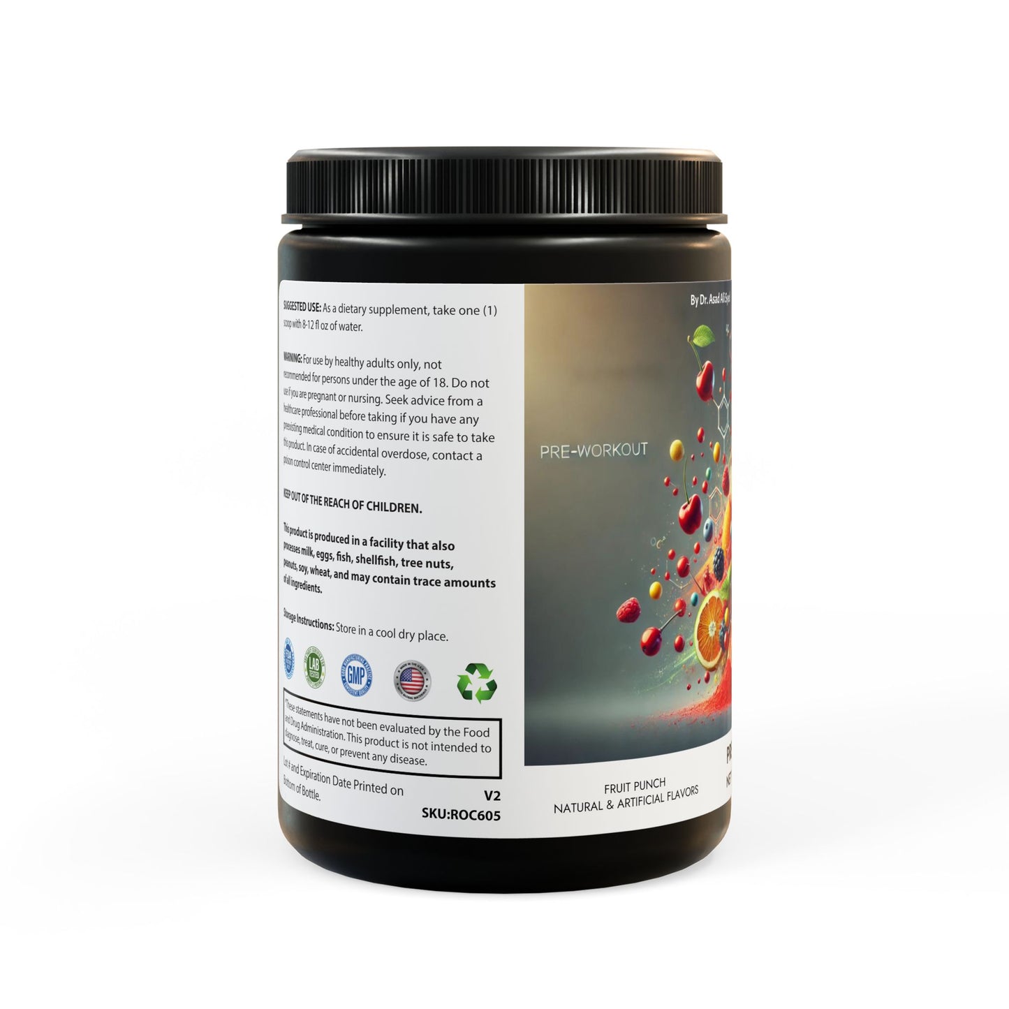 Pre-Workout Supplement, Fruit Punch (204g, 7.1oz) By Dr. Asad Ali Syed